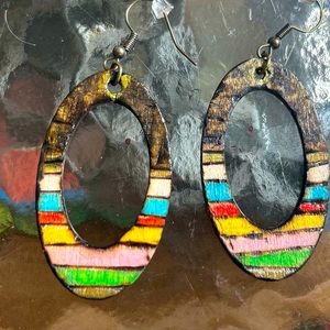 Striped Wood Multicolored Hoops